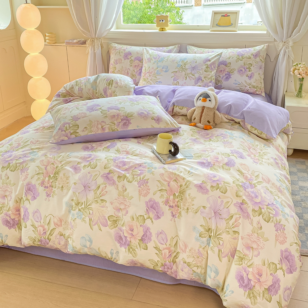 91家纺网 家纺一手货源 找家纺 黑马家居 2025新款13070全棉田园小清新单品被套系列 花漾