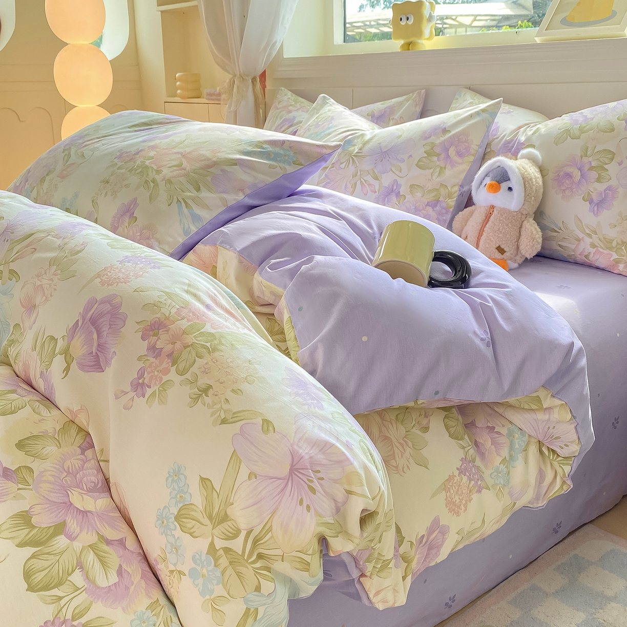 91家纺网 家纺一手货源 找家纺 黑马家居 2025新款13070全棉田园小清新单品被套系列 花漾