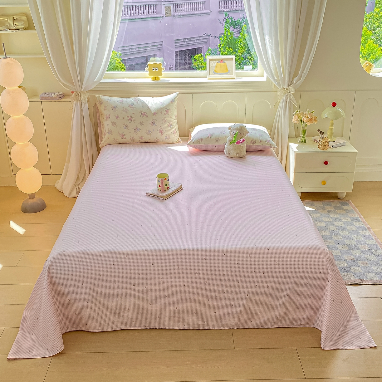 91家纺网 家纺一手货源 找家纺 黑马家居 2025新款13070全棉田园小清新四件套系列 花漾