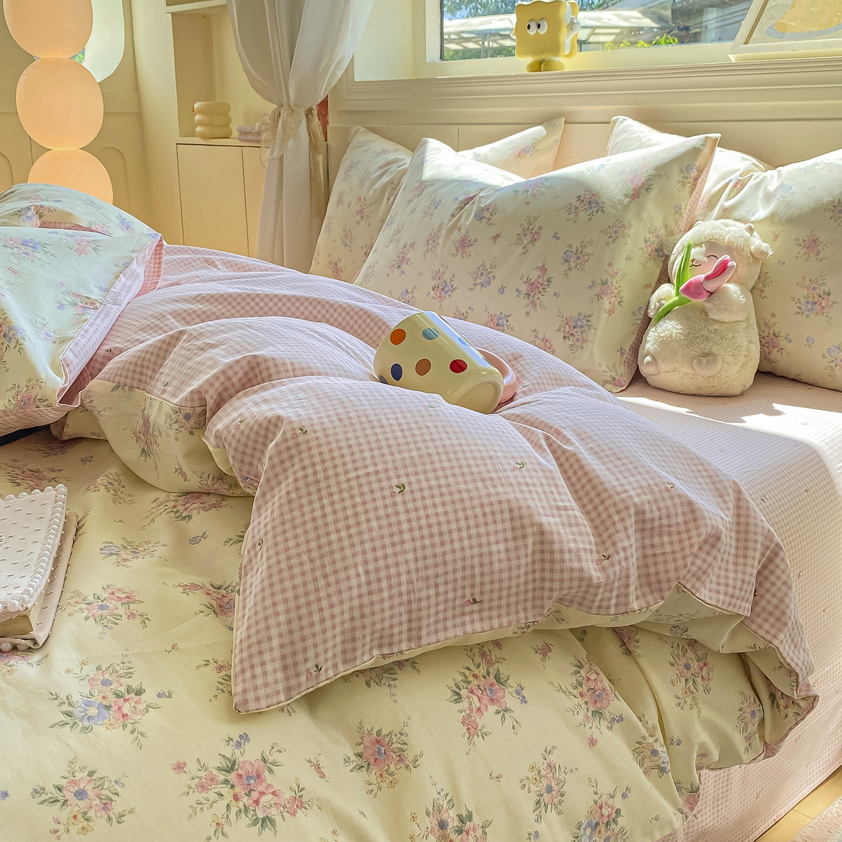 91家纺网 家纺一手货源 找家纺 黑马家居 2025新款13070全棉田园小清新四件套系列 花漾