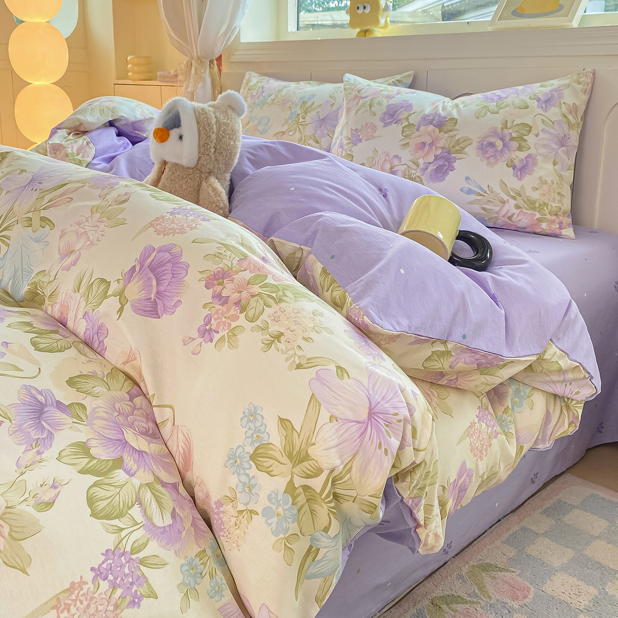 91家纺网 家纺一手货源 找家纺 黑马家居 2025新款13070全棉田园小清新单品被套系列 花漾