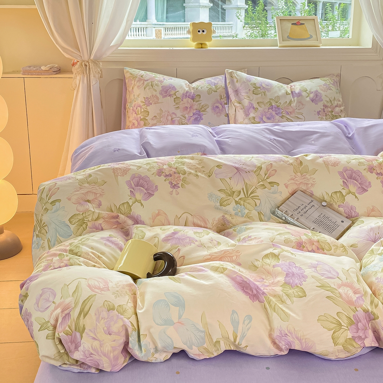 91家纺网 家纺一手货源 找家纺 黑马家居 2025新款13070全棉田园小清新单品被套系列 花漾