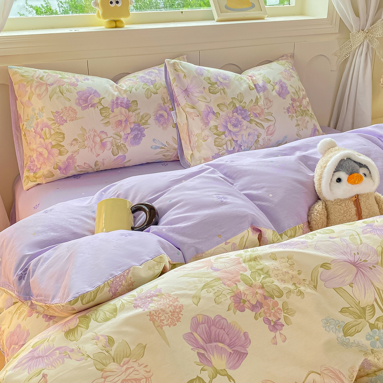 91家纺网 家纺一手货源 找家纺 黑马家居 2025新款13070全棉田园小清新单品被套系列 花漾