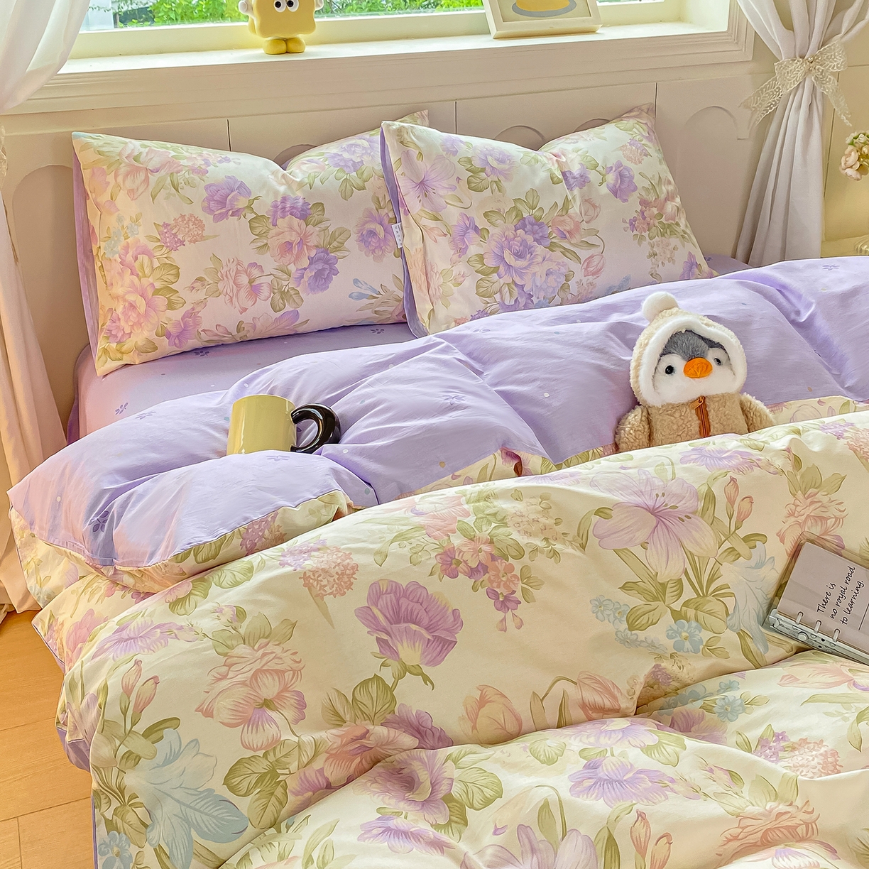 91家纺网 家纺一手货源 找家纺 黑马家居 2025新款13070全棉田园小清新单品被套系列 花漾