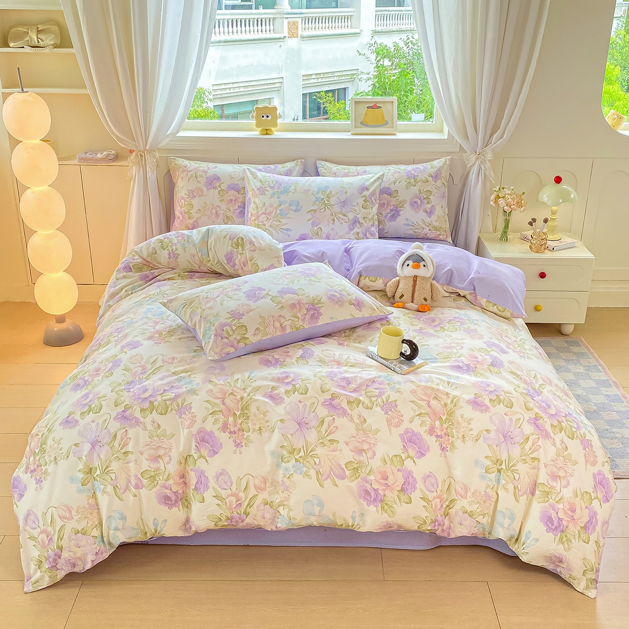 91家纺网 家纺一手货源 找家纺 黑马家居 2025新款13070全棉田园小清新四件套系列 花漾