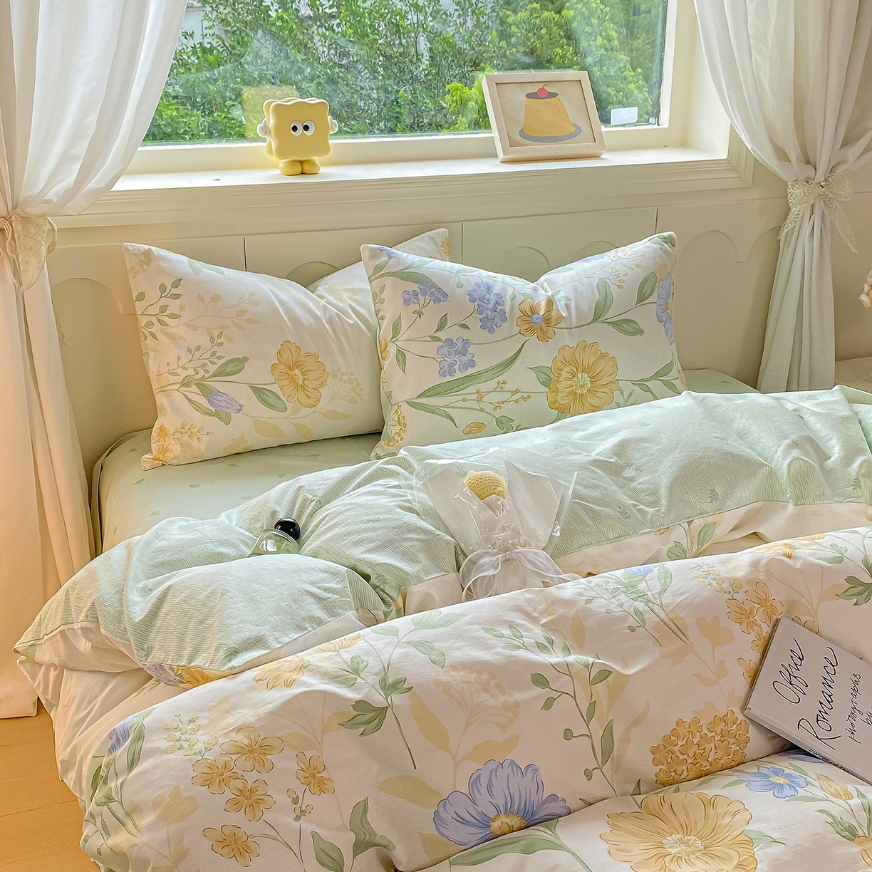 91家纺网 家纺一手货源 找家纺 黑马家居 2025新款13070全棉田园小清新单品被套系列 花漾