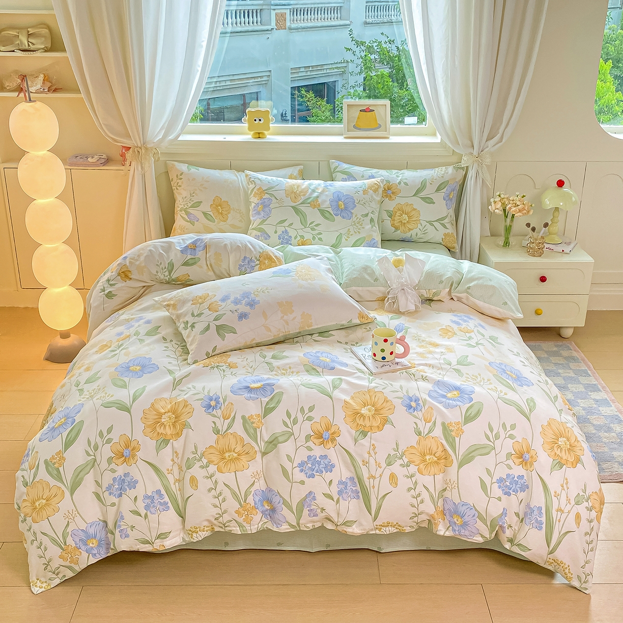 91家纺网 家纺一手货源 找家纺 黑马家居 2025新款13070全棉田园小清新单品被套系列 花漾