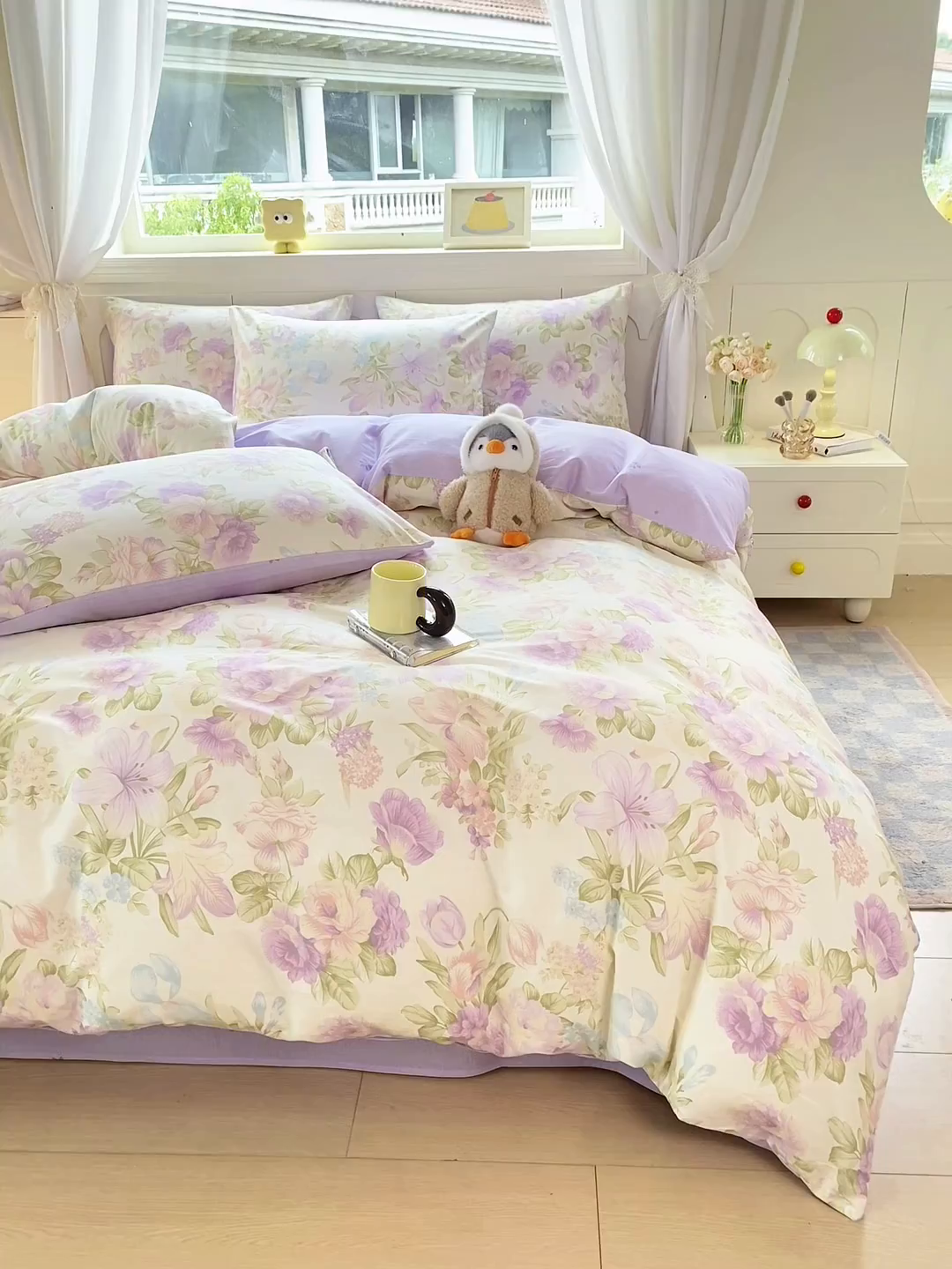 91家纺网 家纺一手货源 找家纺 黑马家居 2025新款13070全棉田园小清新四件套系列 花漾