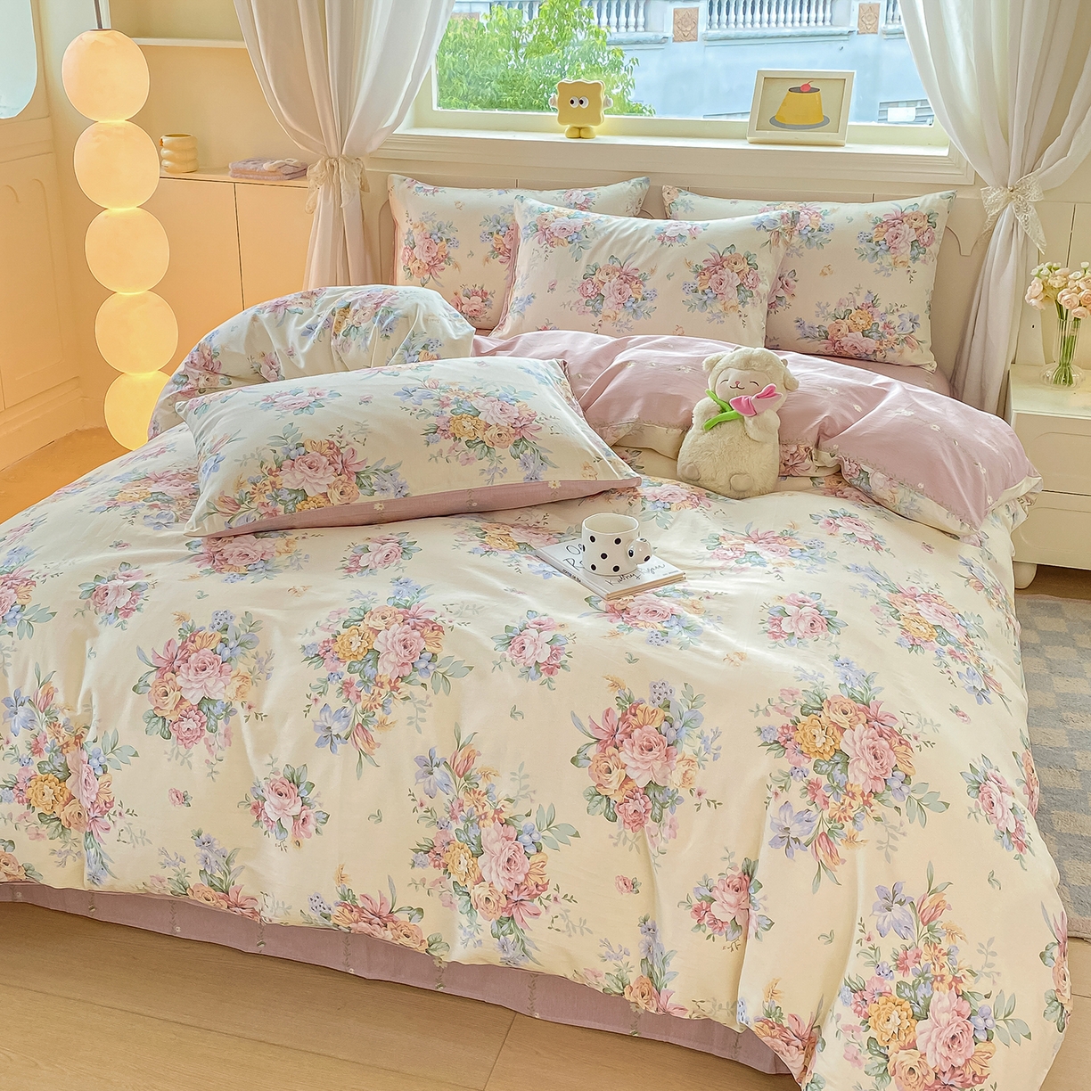 91家纺网 家纺一手货源 找家纺 黑马家居 2025新款13070全棉田园小清新单品被套系列 凯蒂猫