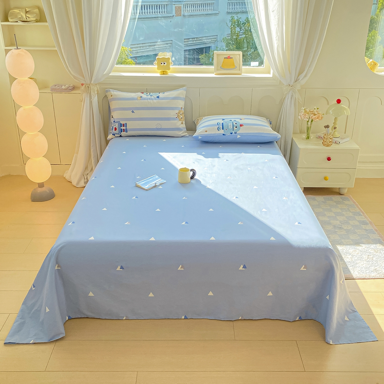 91家纺网 家纺一手货源 找家纺 黑马家居 2025新款13070全棉田园小清新四件套系列 机器人