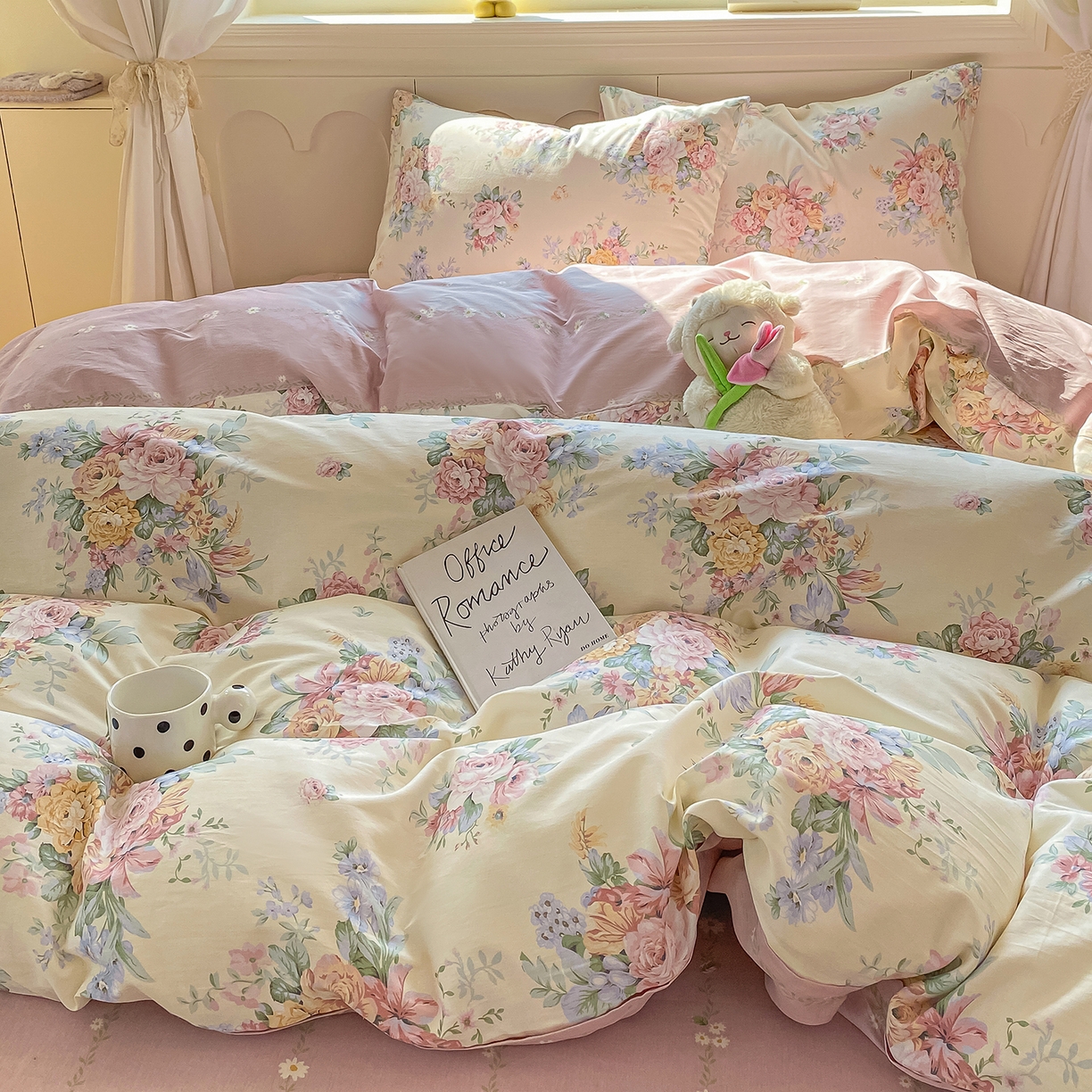 91家纺网 家纺一手货源 找家纺 黑马家居 2025新款13070全棉田园小清新单品被套系列 凯蒂猫