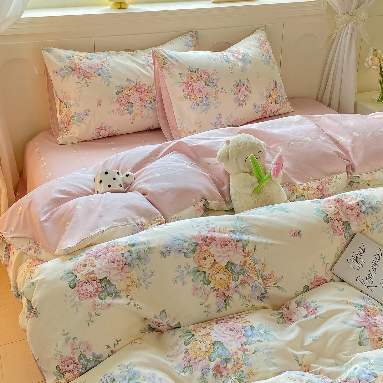 91家纺网 家纺一手货源 找家纺 黑马家居 2025新款13070全棉田园小清新单品被套系列 凯蒂猫