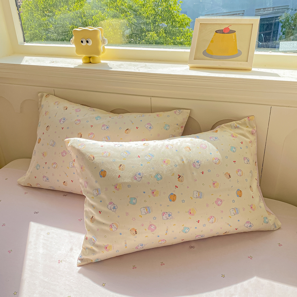 91家纺网 家纺一手货源 找家纺 黑马家居 2025新款13070全棉田园小清新单品被套系列 凯蒂猫