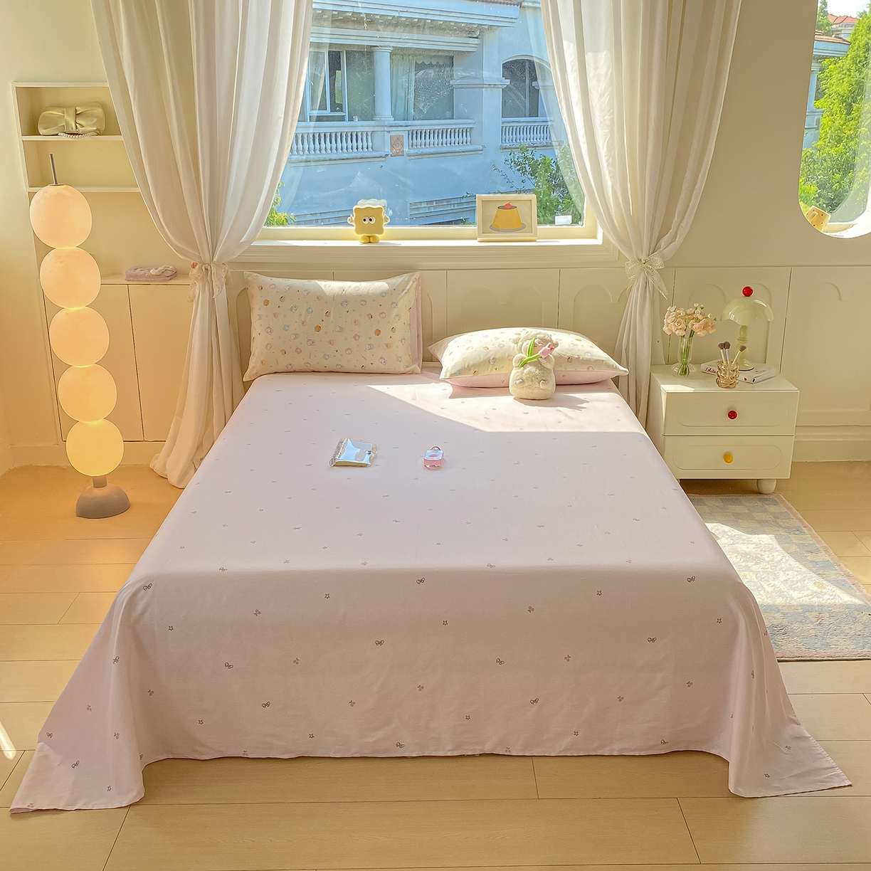 91家纺网 家纺一手货源 找家纺 黑马家居 2025新款13070全棉田园小清新四件套系列 凯蒂猫