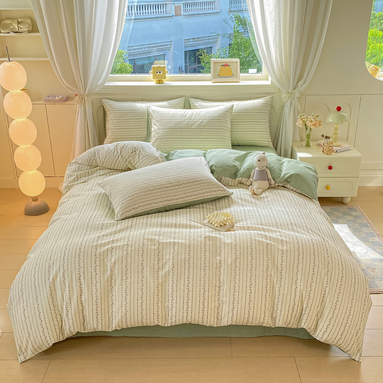 91家纺网 家纺一手货源 找家纺 黑马家居 2025新款13070全棉田园小清新单品被套系列 柠语