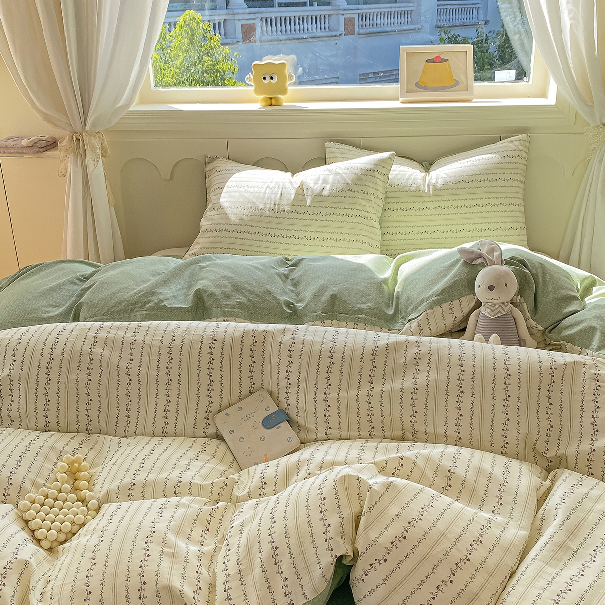 91家纺网 家纺一手货源 找家纺 黑马家居 2025新款13070全棉田园小清新单品被套系列 柠语