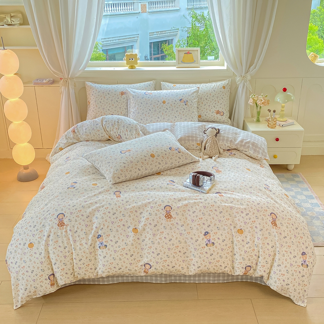 91家纺网 家纺一手货源 找家纺 黑马家居 2025新款13070全棉田园小清新单品被套系列 花间梦