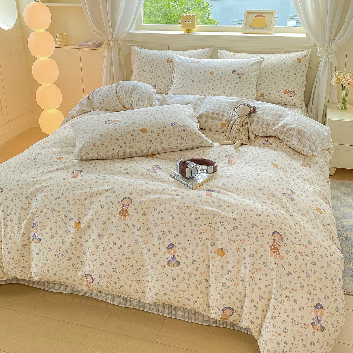 91家纺网 家纺一手货源 找家纺 黑马家居 2025新款13070全棉田园小清新单品被套系列 花间梦