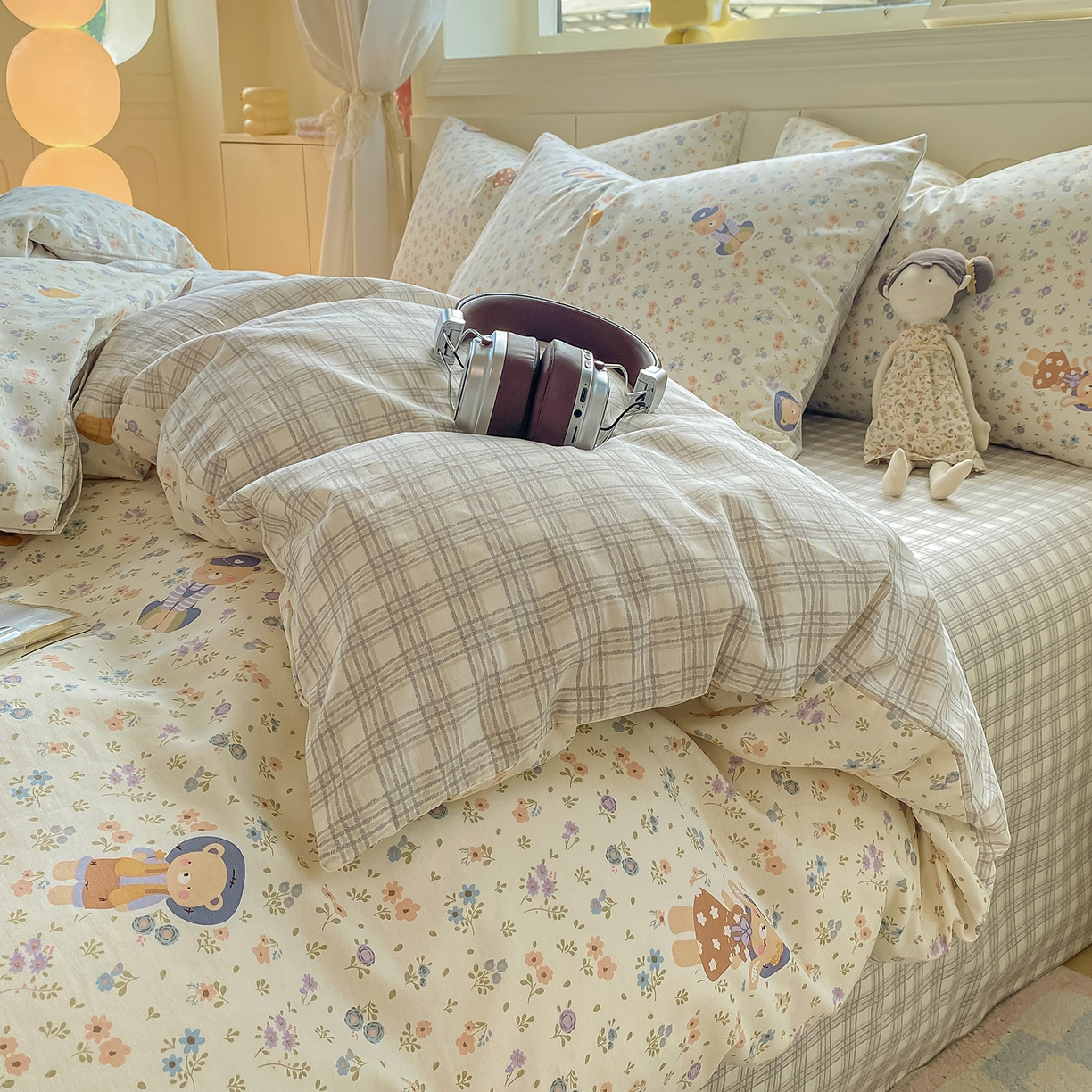 91家纺网 家纺一手货源 找家纺 黑马家居 2025新款13070全棉田园小清新单品被套系列 花间梦