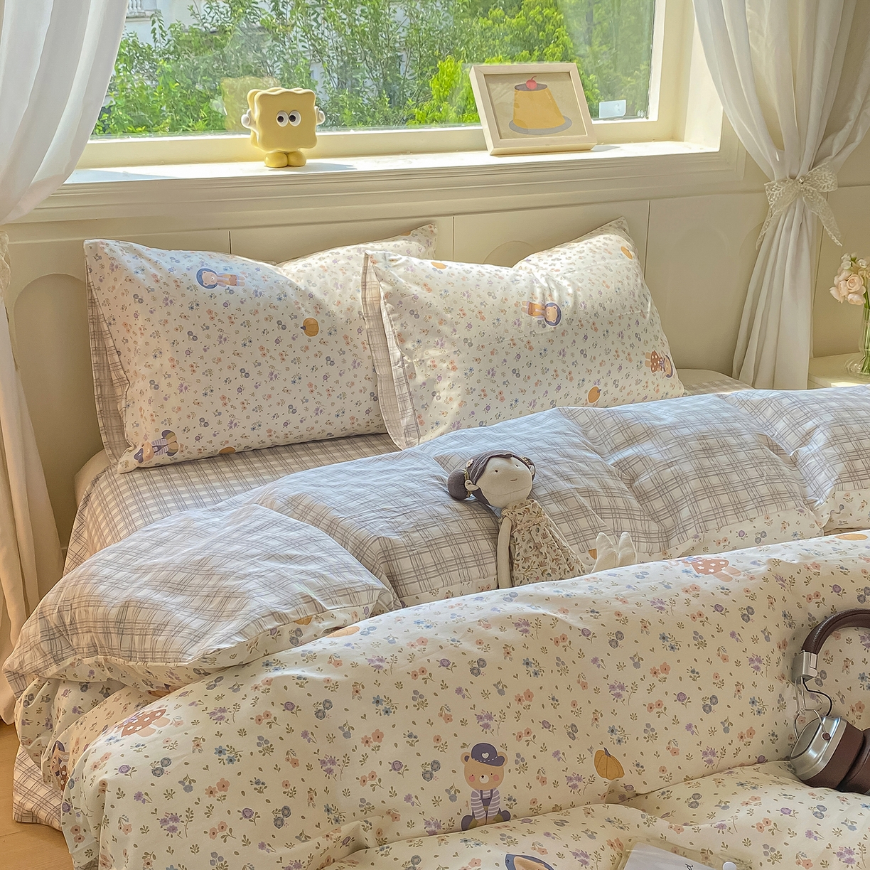 91家纺网 家纺一手货源 找家纺 黑马家居 2025新款13070全棉田园小清新单品被套系列 花间梦