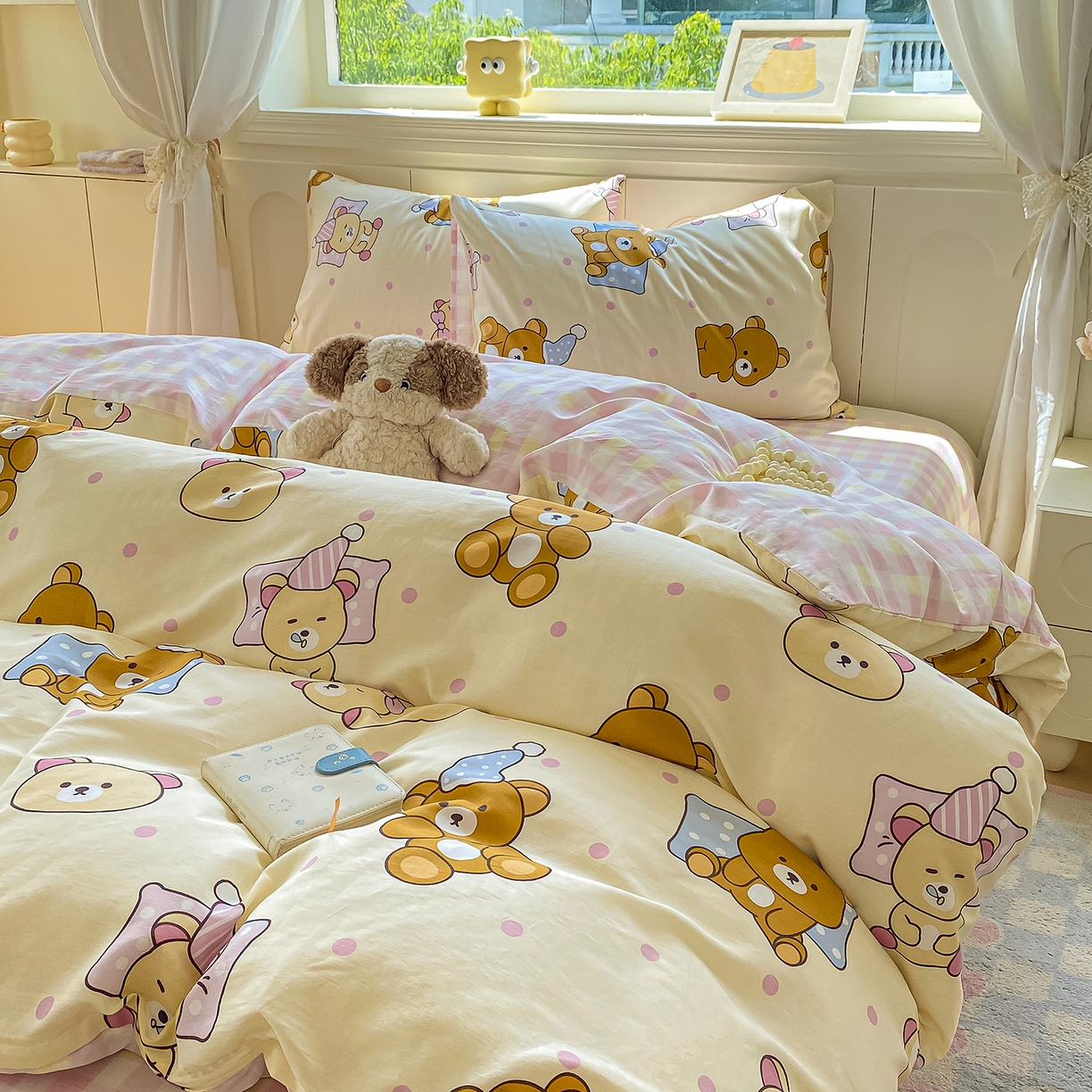 91家纺网 家纺一手货源 找家纺 黑马家居 2025新款13070全棉田园小清新单品被套系列 机器人