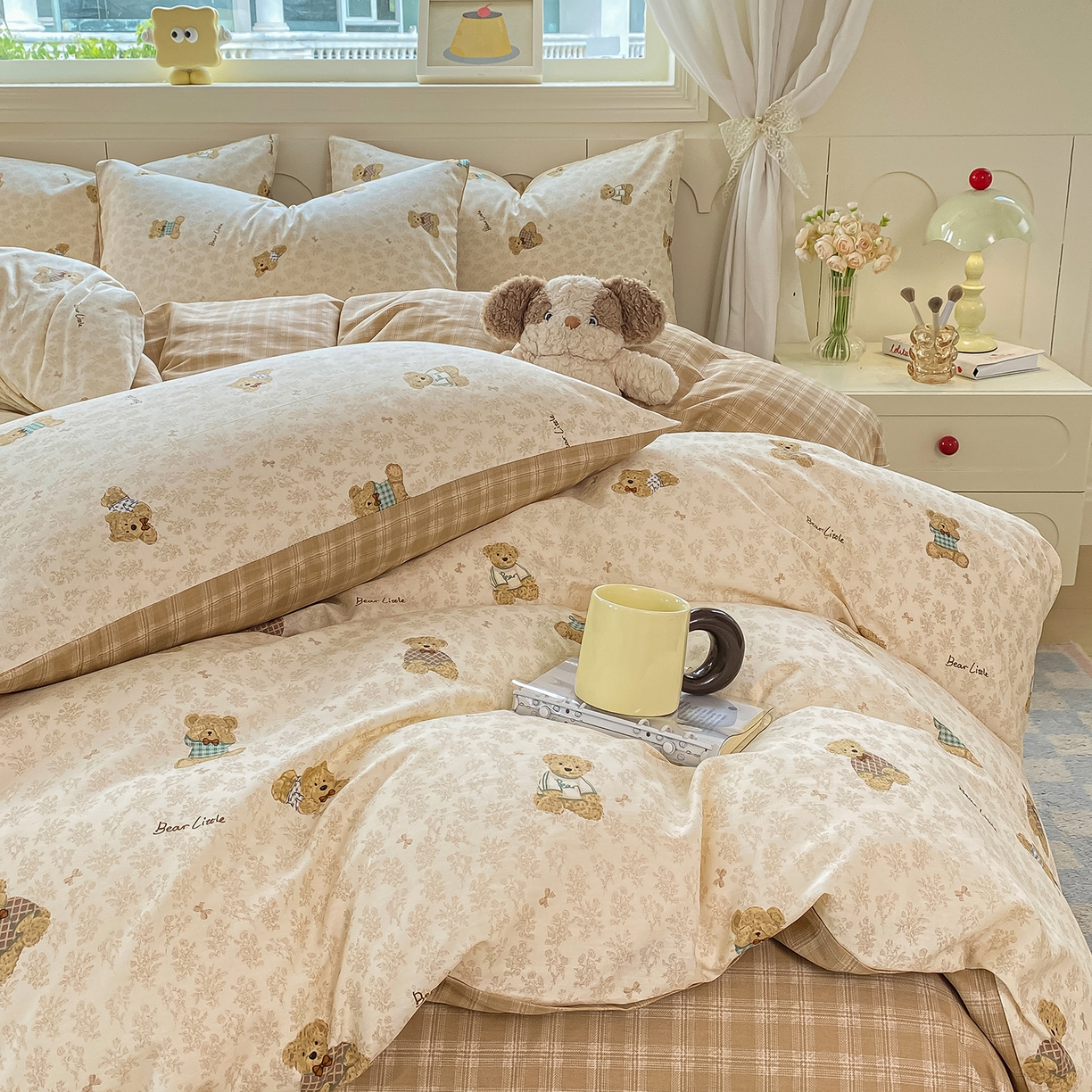 91家纺网 家纺一手货源 找家纺 黑马家居 2025新款13070全棉田园小清新单品被套系列 机器人