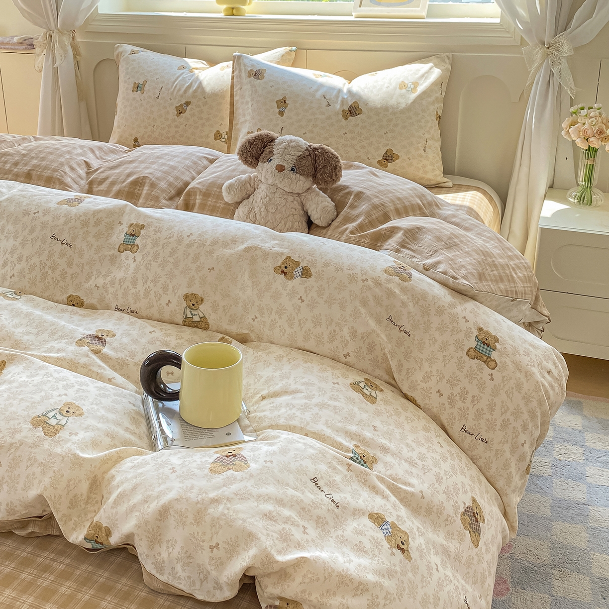 91家纺网 家纺一手货源 找家纺 黑马家居 2025新款13070全棉田园小清新单品被套系列 机器人