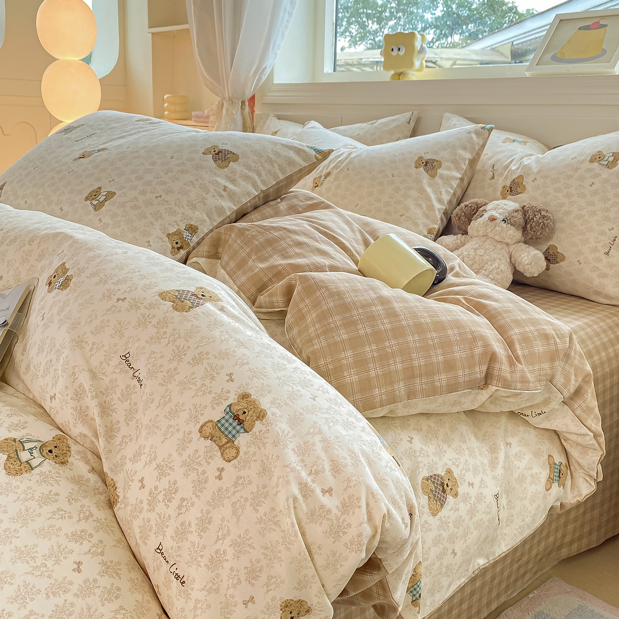 黑马家居 2025新款13070全棉田园小清新四件套系列 小熊莉娜