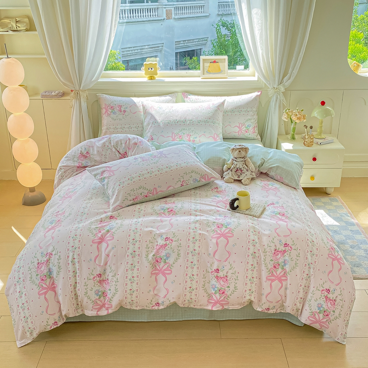 91家纺网 家纺一手货源 找家纺 黑马家居 2025新款13070全棉田园小清新单品被套系列 机器人