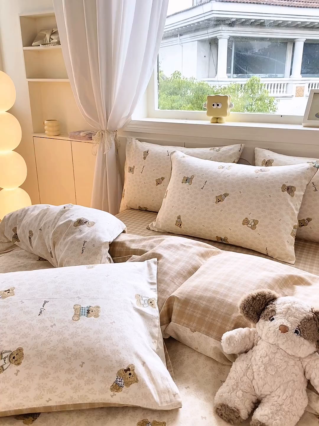 91家纺网 家纺一手货源 找家纺 黑马家居 2025新款13070全棉田园小清新四件套系列 小熊莉娜