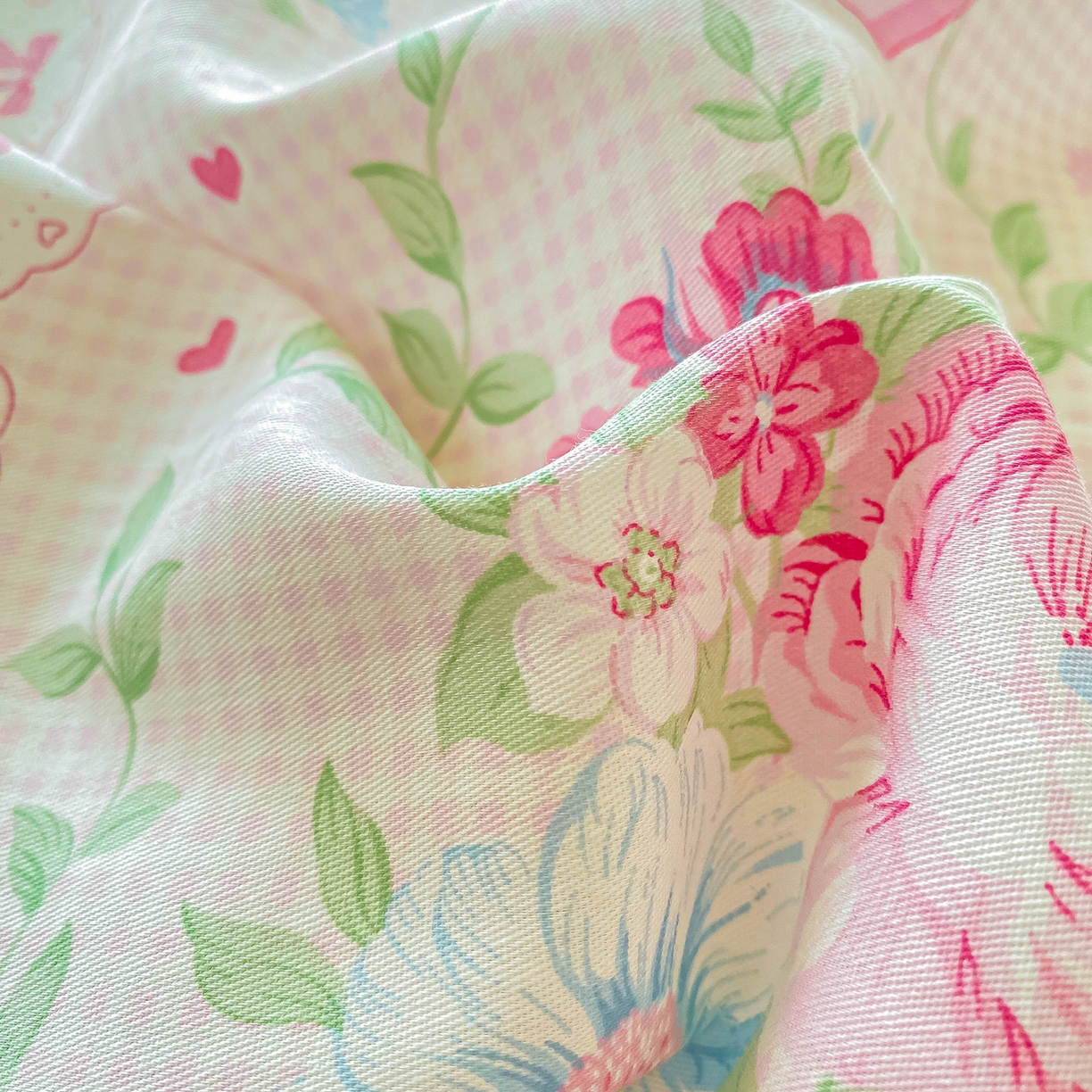 91家纺网 家纺一手货源 找家纺 黑马家居 2025新款13070全棉田园小清新四件套系列 凯蒂猫