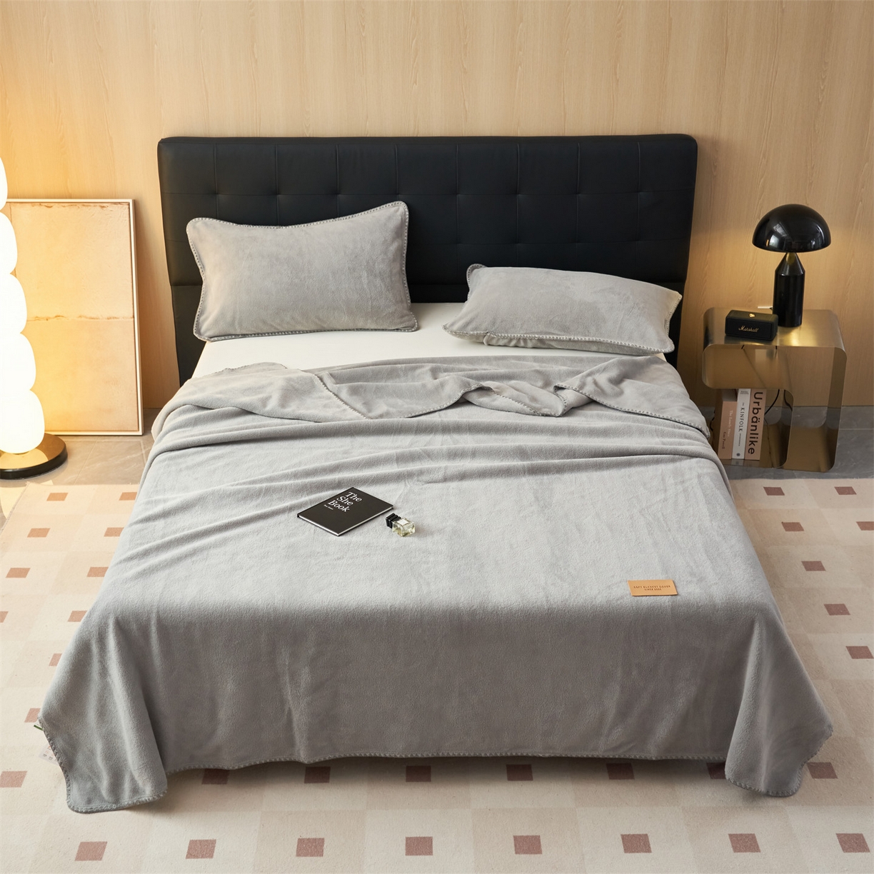 91家纺网 家纺一手货源 找家纺 莱家富 2026新款四季毯羊驼绒三角针边毛毯午睡沙发盖毯空调毯加厚500克双层毯 羊驼绒-灰