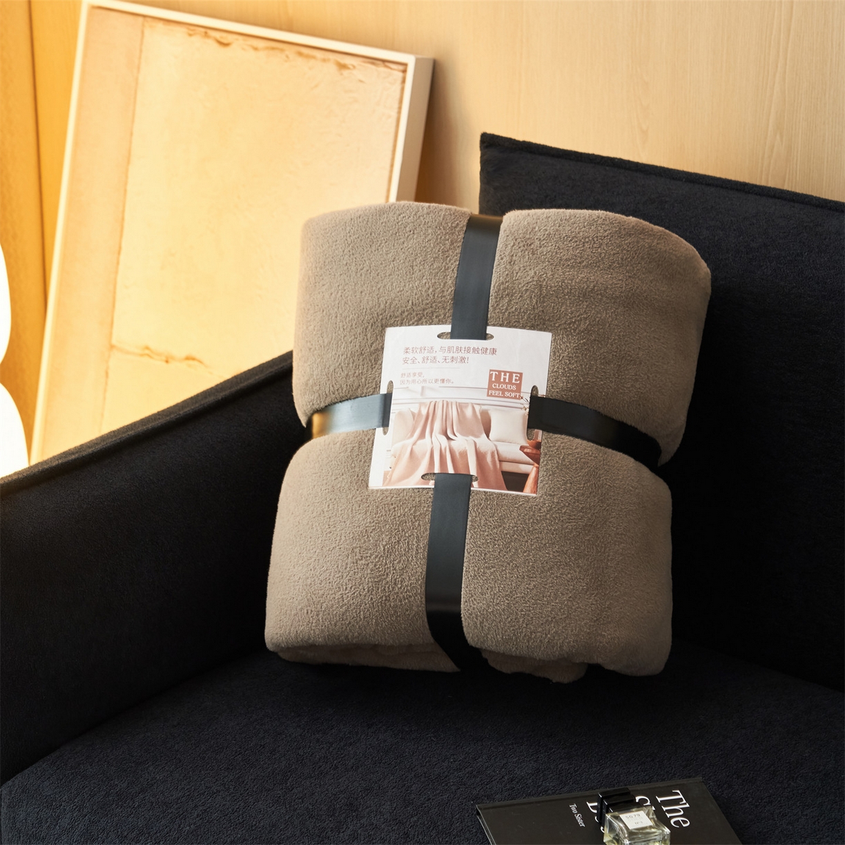 91家纺网 家纺一手货源 找家纺 莱家富 2026新款四季毯羊驼绒三角针边毛毯午睡沙发盖毯空调毯加厚500克双层毯 羊驼绒-咖