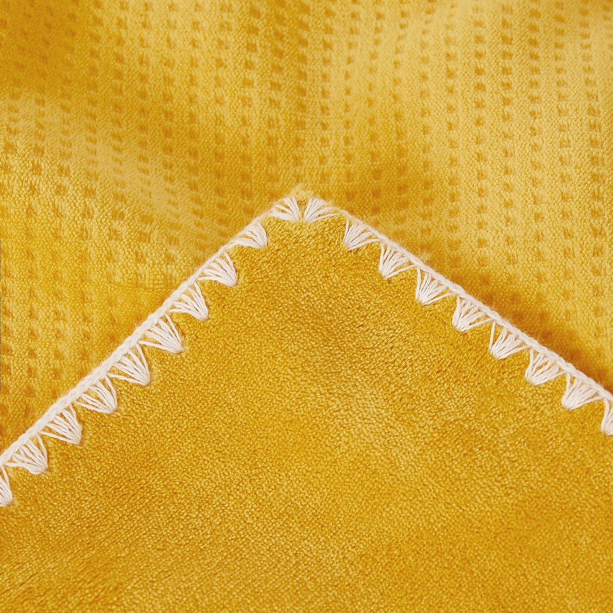 91家纺网 家纺一手货源 找家纺 莱家富 2026新款跨境A类华夫格牛奶绒双面毛毯轻奢休闲盖毯子多功能午睡办公室用毯 黄色