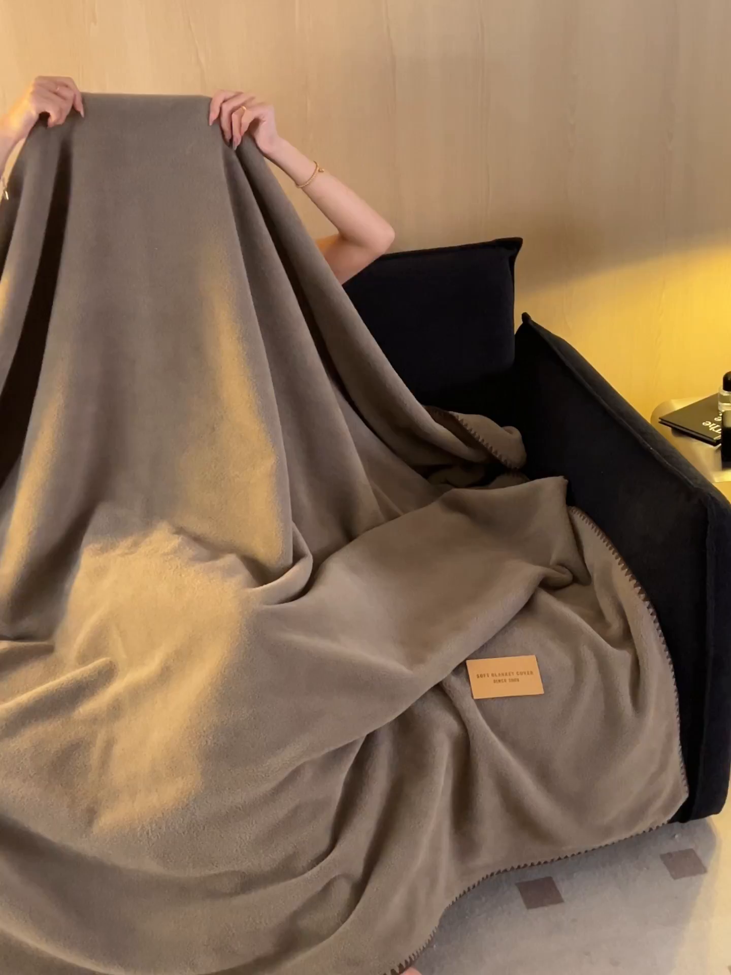 91家纺网 家纺一手货源 找家纺 莱家富 2026新款四季毯羊驼绒三角针边毛毯午睡沙发盖毯空调毯加厚500克双层毯 羊驼绒-咖