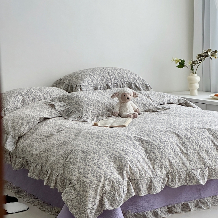 91家纺网 家纺一手货源 找家纺 （总）佰织鑫家居 2025新款全棉纯棉砂洗棉花床盖三件套