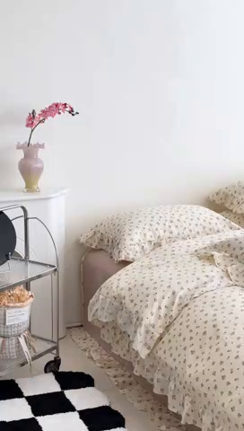 91家纺网 家纺一手货源 找家纺 佰织鑫家居 2025新款全棉纯棉砂洗棉花床盖三件套 山茶花