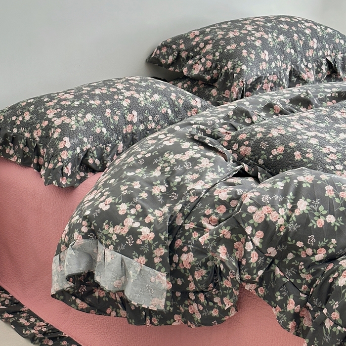 91家纺网 家纺一手货源 找家纺 佰织鑫家居 2025新款全棉纯棉砂洗棉花床盖三件套 夜来香