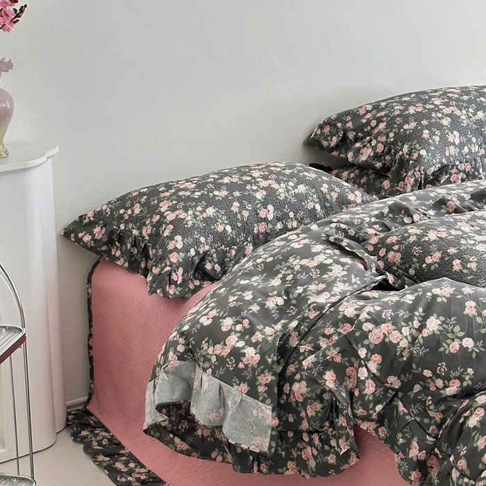 91家纺网 家纺一手货源 找家纺 佰织鑫家居 2025新款全棉纯棉砂洗棉花床盖三件套 夜来香