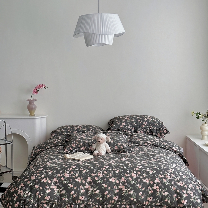 91家纺网 家纺一手货源 找家纺 佰织鑫家居 2025新款全棉纯棉砂洗棉花床盖三件套 夜来香