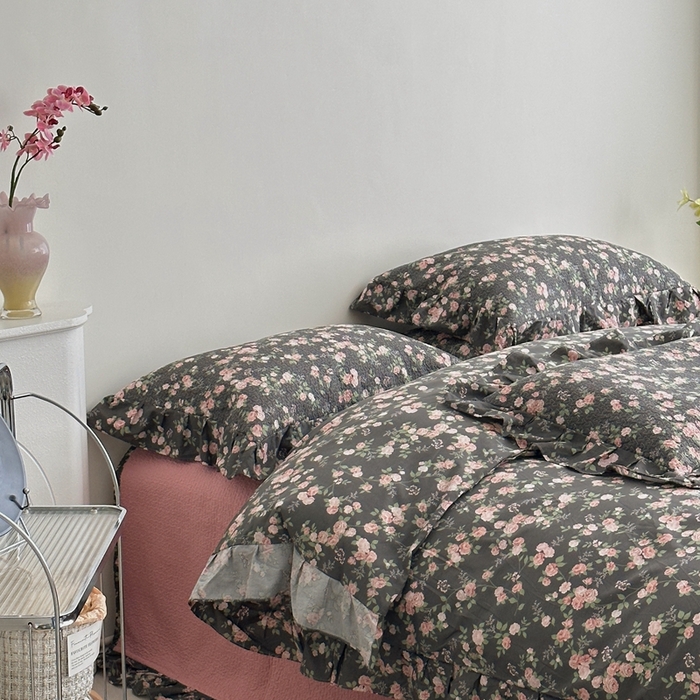 91家纺网 家纺一手货源 找家纺 佰织鑫家居 2025新款全棉纯棉砂洗棉花床盖三件套 夜来香