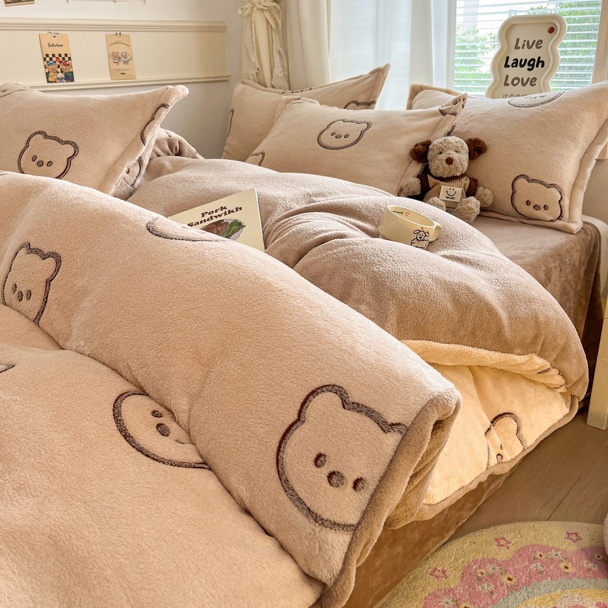 91家纺网 家纺一手货源 找家纺 （总）川悦生活2025新款立体雪花绒印花大床四件套系列二场景二