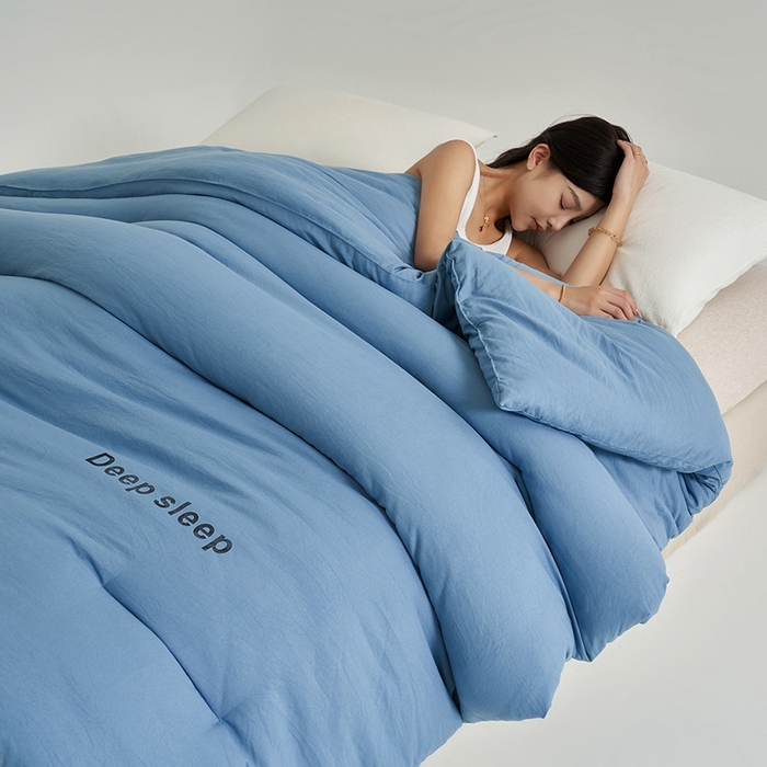 91家纺网 家纺一手货源 找家纺 闲鱼家纺 2025新款某朵同款深睡眠2.0冬被被子被芯 普鲁士蓝