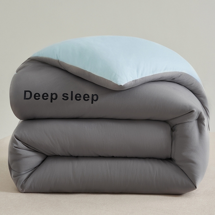 91家纺网 家纺一手货源 找家纺 闲鱼家纺 2025新款某朵同款深睡眠2.0冬被被子被芯 浅灰+克莱因蓝