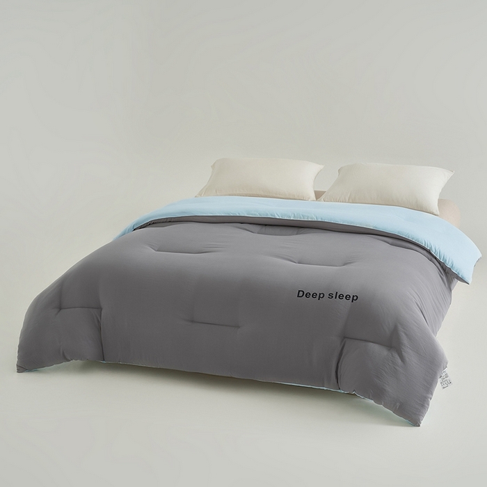 91家纺网 家纺一手货源 找家纺 闲鱼家纺 2025新款某朵同款深睡眠2.0冬被被子被芯 浅灰+克莱因蓝