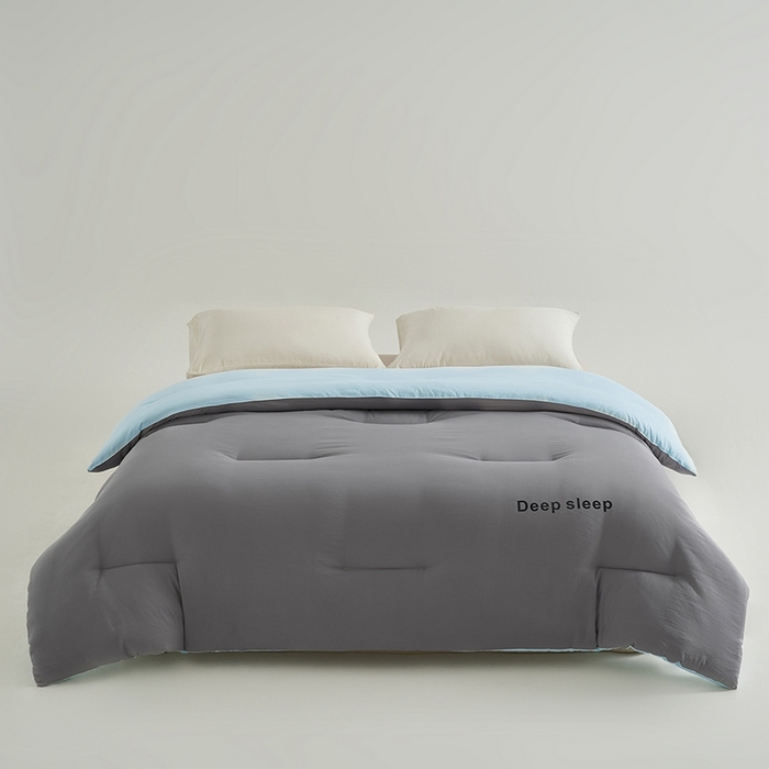 91家纺网 家纺一手货源 找家纺 闲鱼家纺 2025新款某朵同款深睡眠2.0冬被被子被芯 浅灰+克莱因蓝