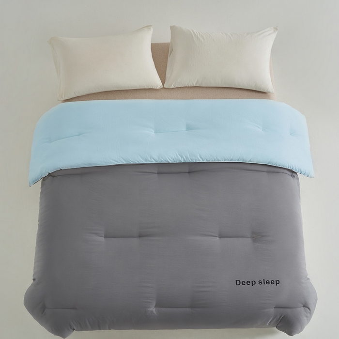 91家纺网 家纺一手货源 找家纺 闲鱼家纺 2025新款某朵同款深睡眠2.0冬被被子被芯 浅灰+克莱因蓝