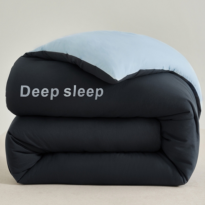 91家纺网 家纺一手货源 找家纺 闲鱼家纺 2025新款某朵同款深睡眠2.0冬被被子被芯 深灰+克莱因蓝