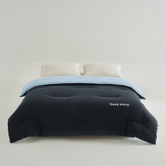91家纺网 家纺一手货源 找家纺 闲鱼家纺 2025新款某朵同款深睡眠2.0冬被被子被芯 深灰+克莱因蓝