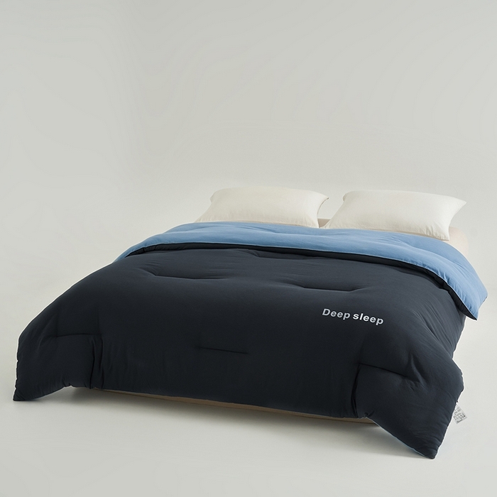 91家纺网 家纺一手货源 找家纺 闲鱼家纺 2025新款某朵同款深睡眠2.0冬被被子被芯 深灰+普鲁士蓝